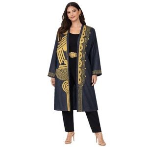 Vintage Jeans Junction. Embroidered Denim Duster Gold Statement, One  Size